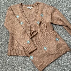 2 piece set cardigan & crop top